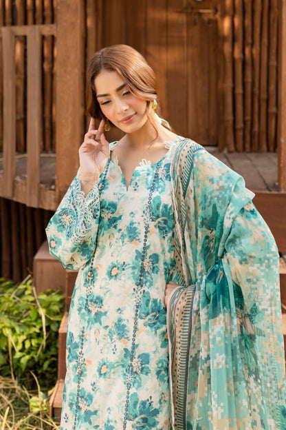 Neshay Embroidered Unstitched 3PC Lawn Suit Replica - shailiza