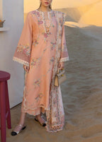 -Embroidered 3 Piece Chikankari Lawn Dress With Printed Munar Dupatta.