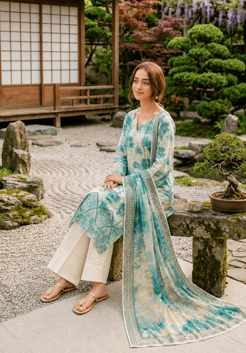Neshay Embroidered Unstitched 3PC Lawn Suit Replica - shailiza