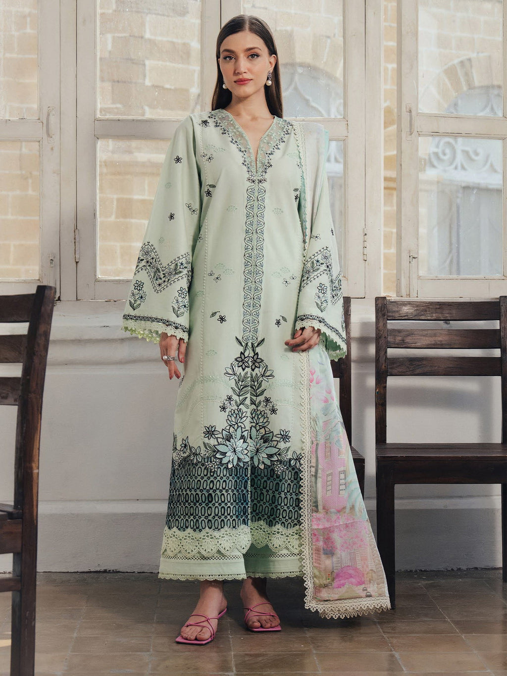 Afrozeh Daybreak Embroidered Lawn Unstitched 3 Piece Suit