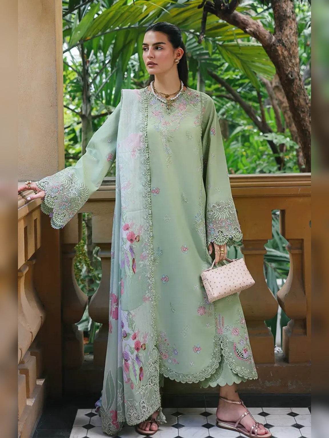 Qalamkar Replica Embroidered Lawn 3PC
