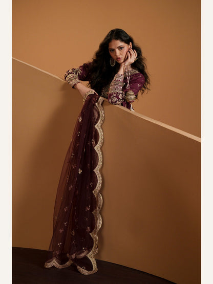 Ethnic Replica Embroidered Rawsilk 3PC