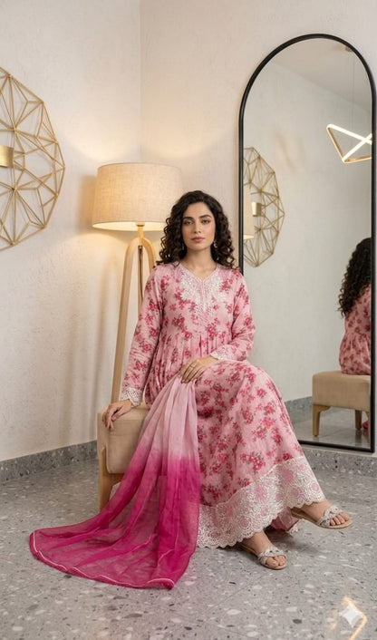 Faiza Saqlain Unstitched Lawn 3PC Suit