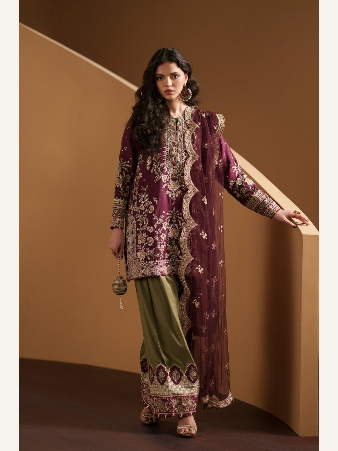 Ethnic Replica Embroidered Rawsilk 3PC
