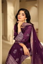 3 Piece Unstitched Embroidered Chiffon Suit