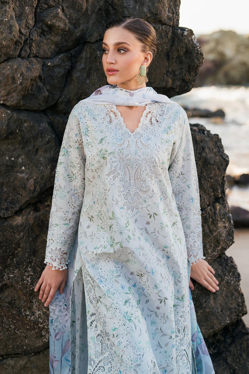 Baroque Luxury Unstitched 3PC Lawn Suit