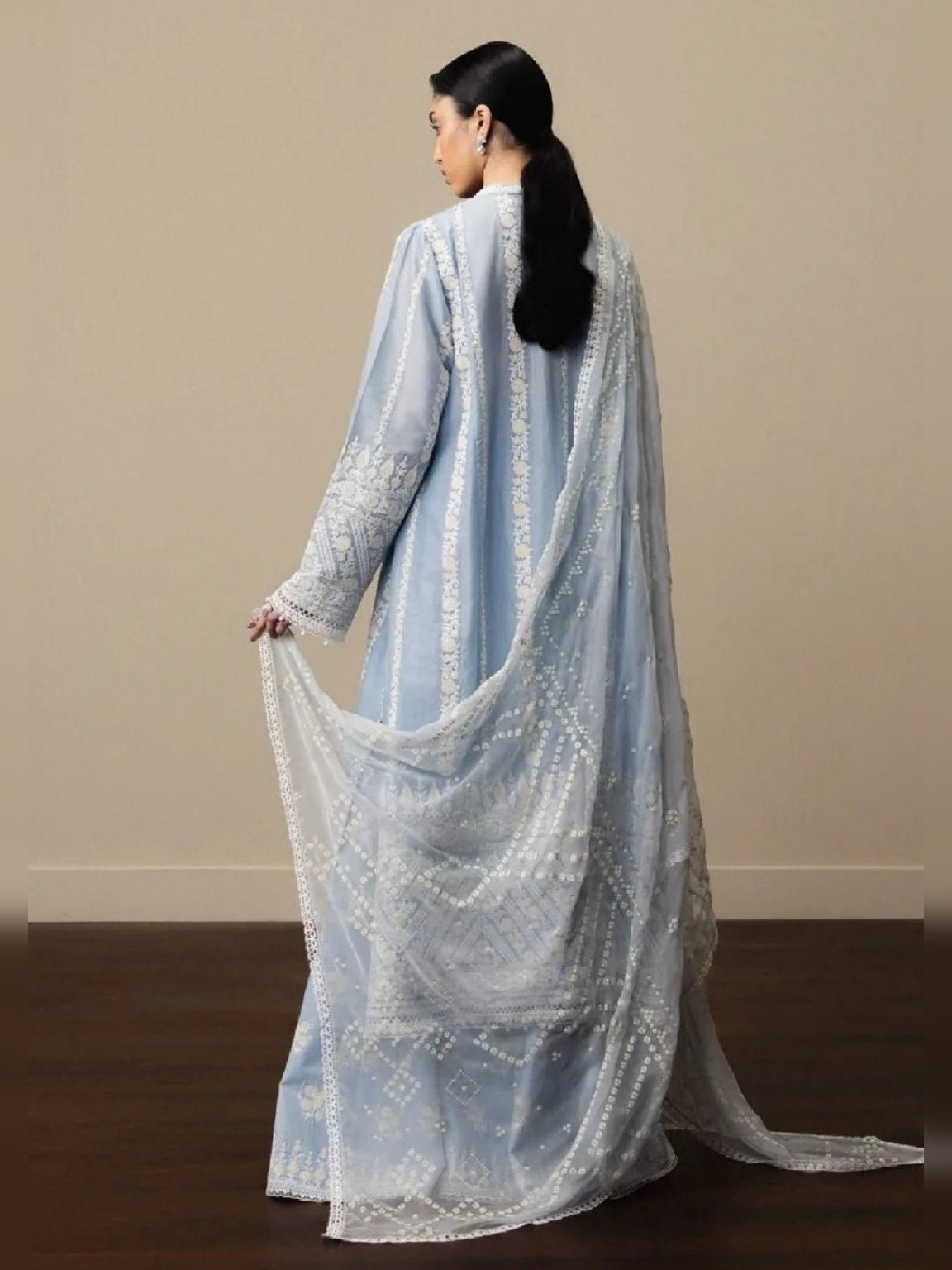 Zara Shahjahan Luxury Lawn Embroidered Unstitched 3PC suit Replica - shailiza