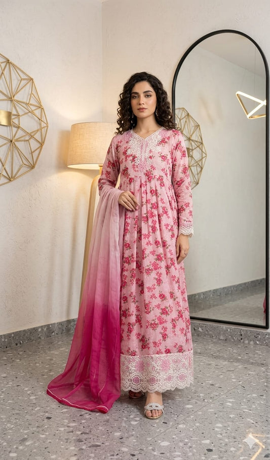 Faiza Saqlain Unstitched Lawn 3PC Suit