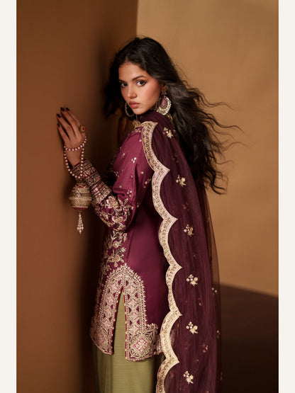 Ethnic Replica Embroidered Rawsilk 3PC