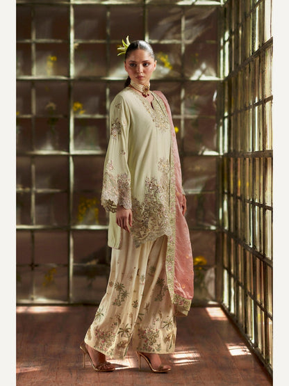 Ethnic Replica Embroidered Rawsilk 3PC