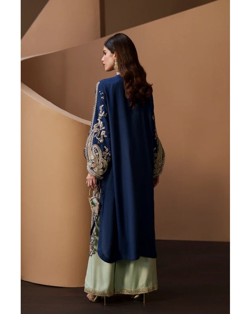 Ethnic Replica Embroidered Rawsilk Kaftan 3PC - shailiza