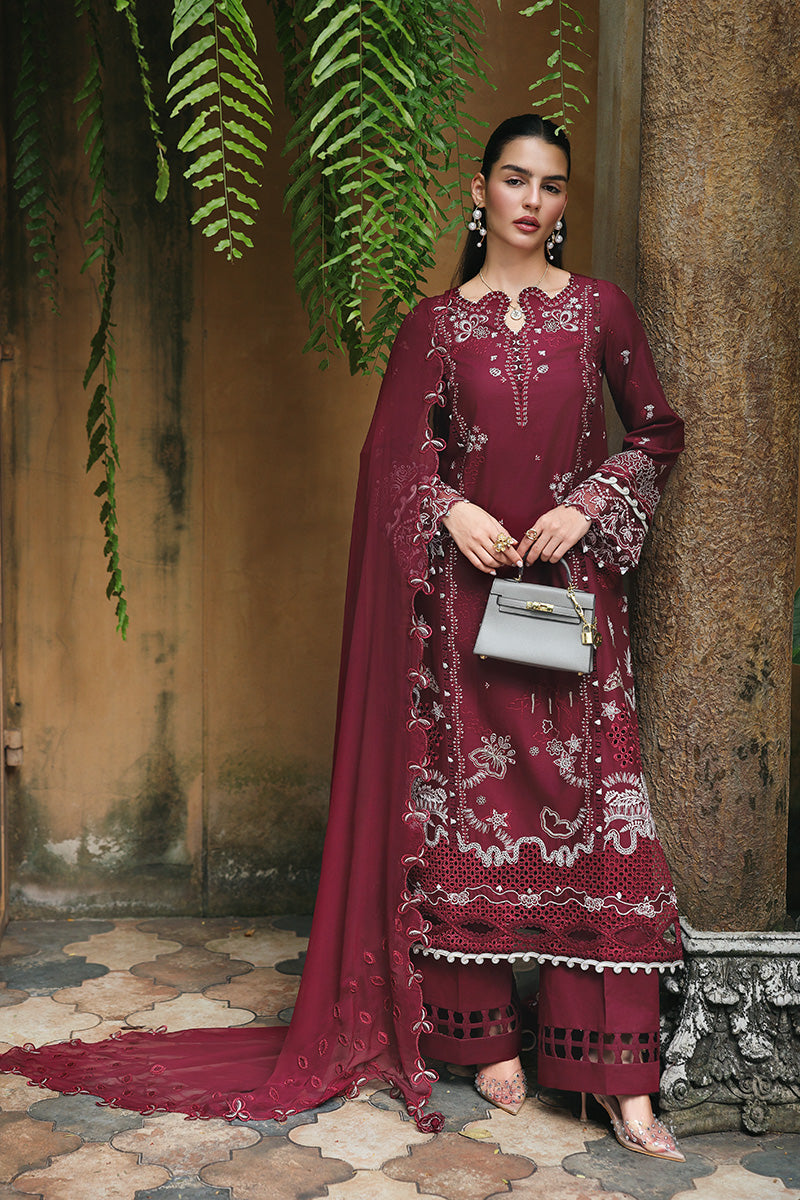 Qalamkar Unstitched Lawn Embroidered 3PC Suit