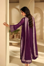 3 Piece Unstitched Embroidered Chiffon Suit