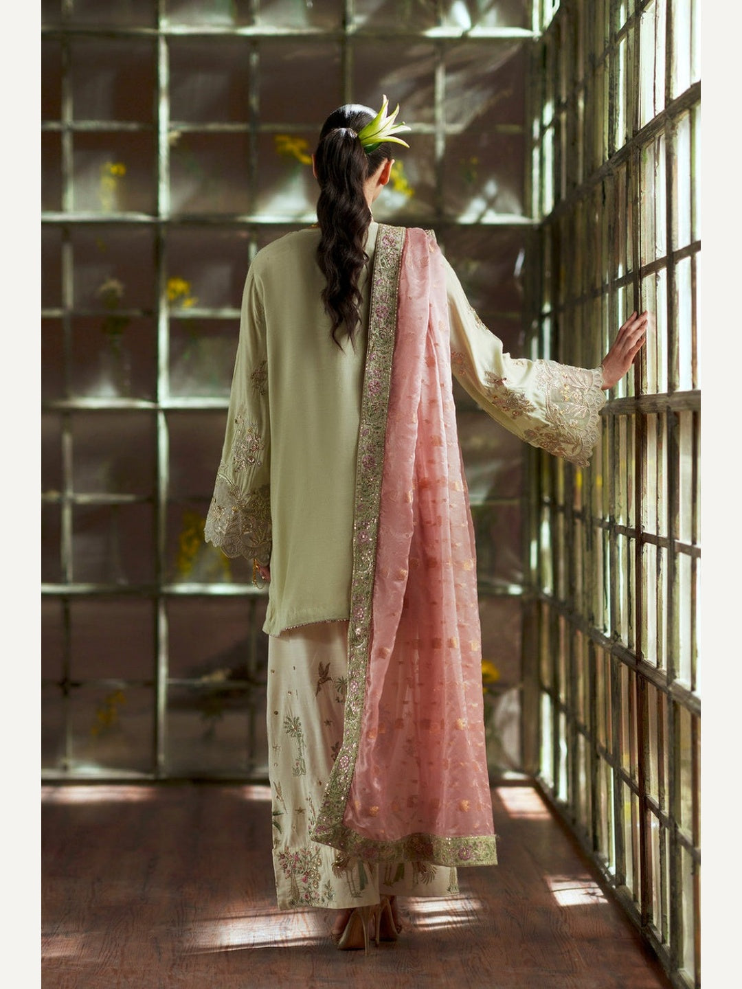 Ethnic Replica Embroidered Rawsilk 3PC