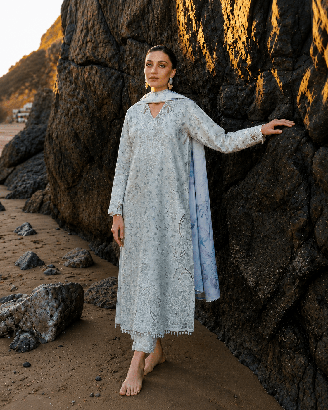 Baroque Luxury Unstitched 3PC Lawn Suit Replica - shailiza