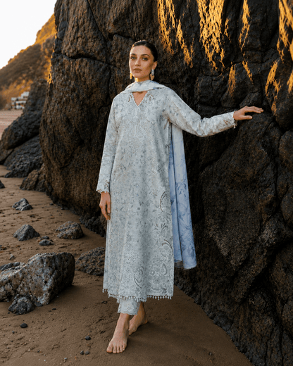 Baroque Luxury Unstitched 3PC Lawn Suit Replica - shailiza