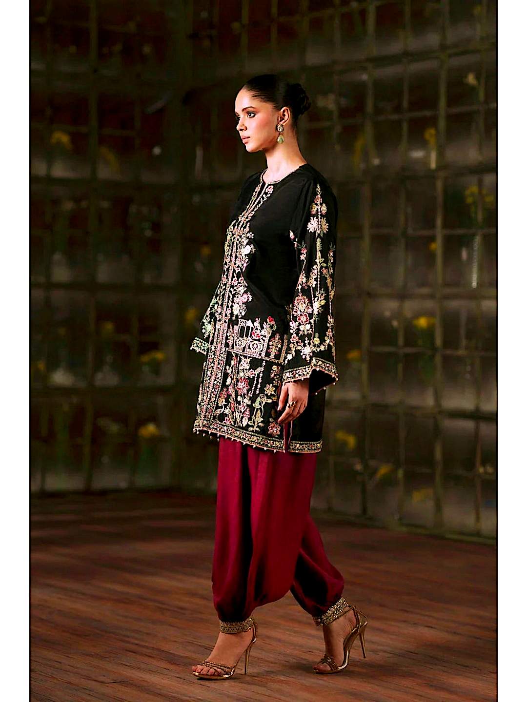 Ethnic Replica Embroidered Rawsilk 3PC