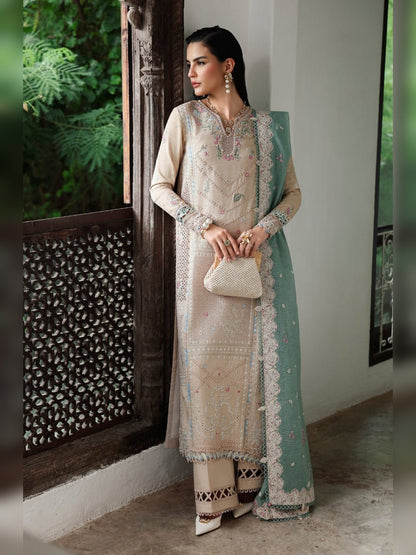 Qalamkar Embroidered Unstitched 3PC Lawn Suit Replica